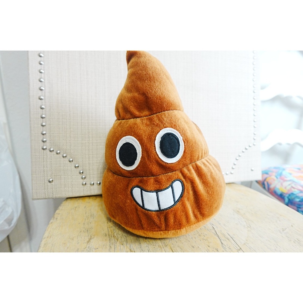 Classic Toy Co Poop‎ Emoji Plush 11" Tall  Hanging Loop Stuffed Toy Felt Eyes